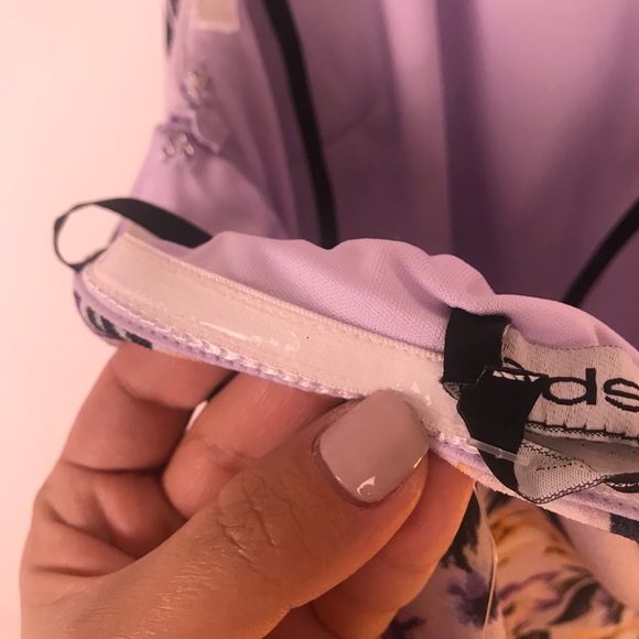 NWT bebe Lavender Floral Halter Ruffle Dress - Picture 8 of 8